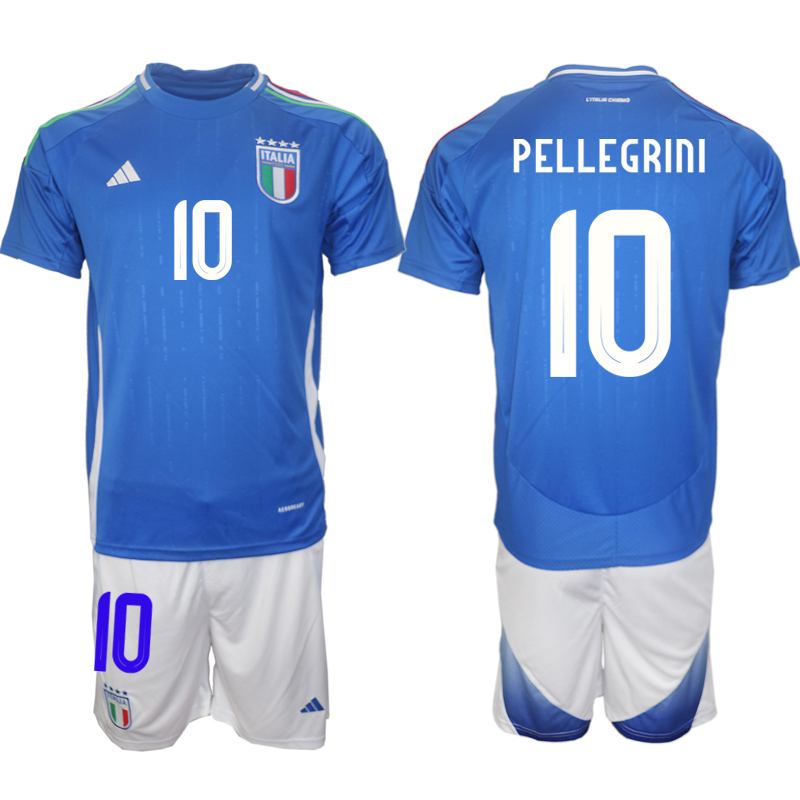 Men 2024-2025 Season Italy home Blue #10 Soccer Jersey